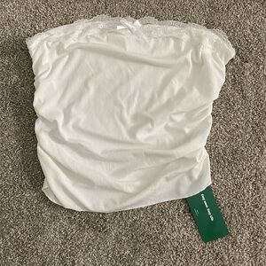NWT Shein Elegant White Lace Trim Tube Top